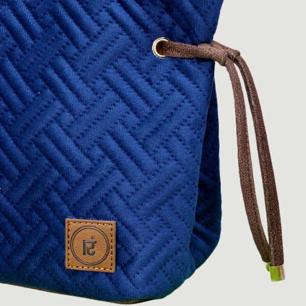 Night  Blue Kapitone Bucket Bag - Image 3