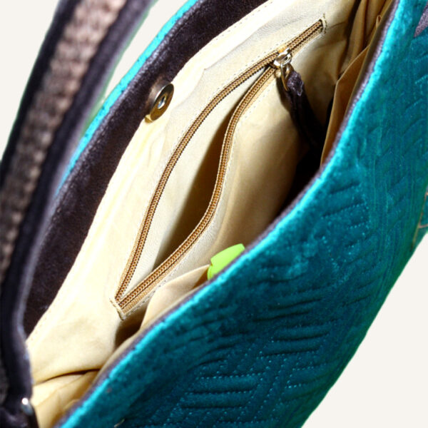 Marine Teal  Kapitone Bucket Bag - Image 4