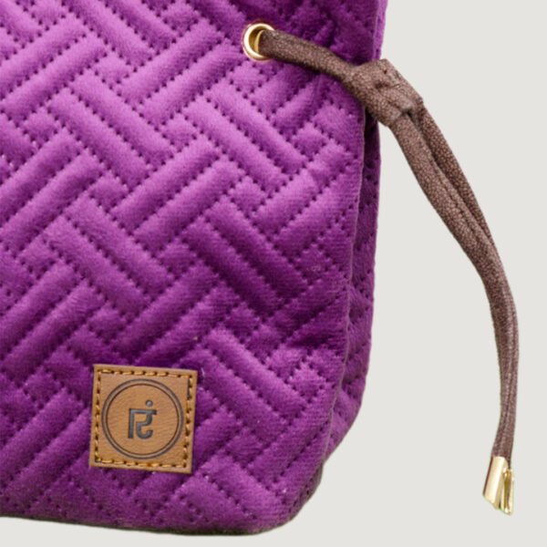 Raspberry Purple Kapitone Bucket Bag - Image 2