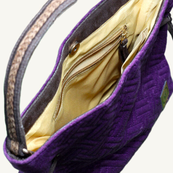 Raspberry Purple Kapitone Bucket Bag - Image 3