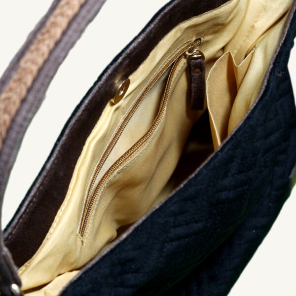 Ebony Black Kapitone Bucket Bag - Image 4